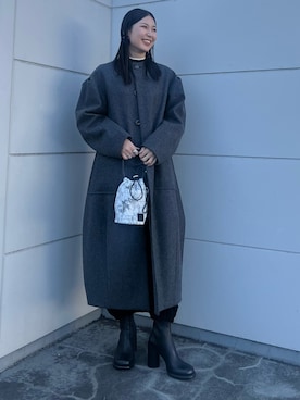 「UN3D.（アンスリード）のアイテム（その他アウター）」を使った、RINKAさん（レディース・170cm）の冬コーディネート