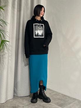 「アイテム（スカート）」を使った、RINKAさん（レディース・170cm）の冬コーディネート