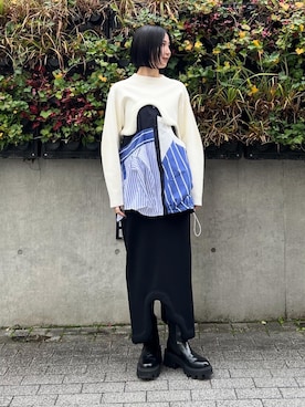 「アイテム（シャツ/ブラウス）」を使った、RINKAさん（レディース・170cm）の秋コーディネート