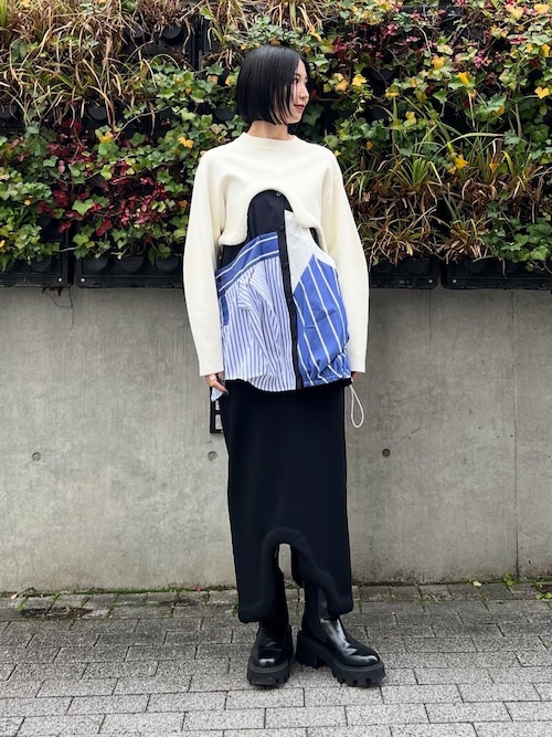 UN3D.（アンスリード） ニット セーター EDGE WAVE SHORT KNIT
