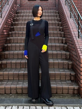 「アイテム（つなぎ/オールインワン）」を使った、RINKAさん（レディース・170cm）の秋コーディネート