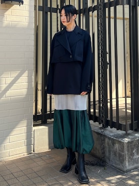 「UN3D.（アンスリード）のアイテム（その他アウター）」を使った、RINKAさん（レディース・170cm）の春コーディネート