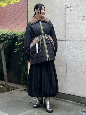 「UN3D.（アンスリード）のアイテム（その他アウター）」を使った、RINKAさん（レディース・170cm）の秋コーディネート