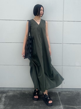 「アイテム（サンダル）」を使った、RINKAさん（レディース・170cm）の夏コーディネート