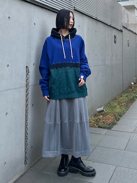 「UN3D.（アンスリード）のアイテム」を使った、RINKAさん（レディース・170cm）の春コーディネート