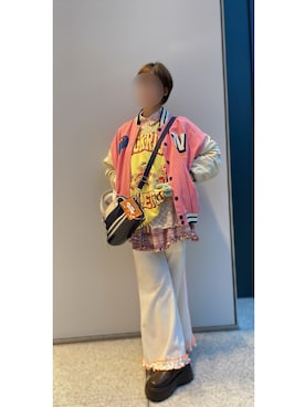 「アイテム（スタジャン）」を使った、Pさん（レディース・155cm）の秋コーディネート