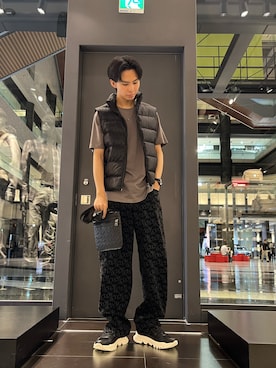 「アイテム（ダウンベスト）」を使った、yu---sukeさん（メンズ・184cm）の秋コーディネート