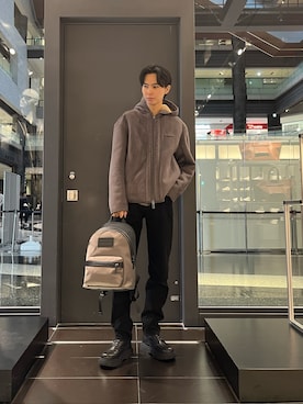 「アイテム（ムートンコート）」を使った、yu---sukeさん（メンズ・184cm）の秋コーディネート