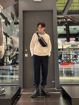 「アイテム（ボディバッグ/ウエストポーチ）」を使った、yu---sukeさん（メンズ・184cm）の秋コーディネート