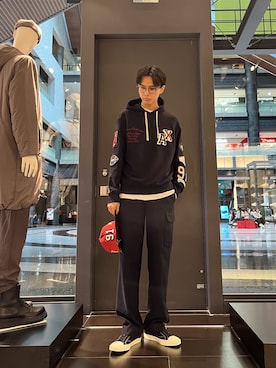 「ARMANI EXCHANGE（アルマーニエクスチェンジ）のアイテム」を使った、yu---sukeさん（メンズ・184cm）の秋コーディネート