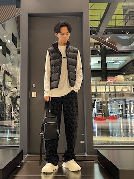 「アイテム（ダウンベスト）」を使った、yu---sukeさん（メンズ・184cm）の秋コーディネート