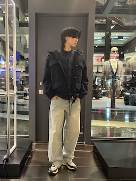 「ARMANI EXCHANGE（アルマーニエクスチェンジ）のアイテム（ミリタリージャケット）」を使った、yu---sukeさん（メンズ・183cm）の秋コーディネート