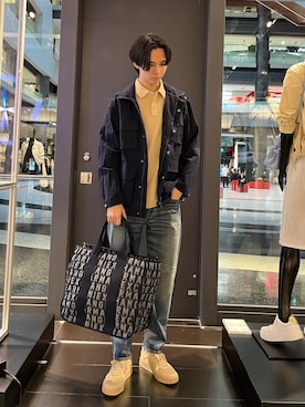 「ARMANI EXCHANGE（アルマーニエクスチェンジ）のアイテム（ナイロンジャケット）」を使った、yu---sukeさん（メンズ・183cm）の春コーディネート