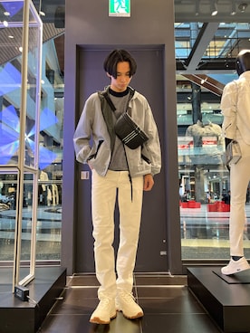 「バッグ」｜「アイテム（ナイロンジャケット）」を使った、yu---sukeさん（メンズ・183cm）の春コーディネート