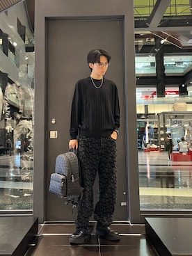 「ARMANI EXCHANGE（アルマーニエクスチェンジ）の【A|X アルマーニ エクスチェンジ】ボリュームソール レザー チェルシーブーツ（ブーツ）」を使った、yu---sukeさん（メンズ・184cm）の秋コーディネート