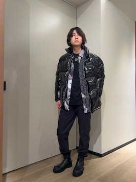 「ARMANI EXCHANGE（アルマーニエクスチェンジ）のアイテム（ダウンジャケット/コート）」を使った、428さん（メンズ・173cm）の冬コーディネート