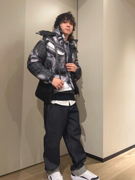 「ARMANI EXCHANGE（アルマーニエクスチェンジ）のアイテム（ダウンジャケット/コート）」を使った、428さん（メンズ・173cm）の冬コーディネート