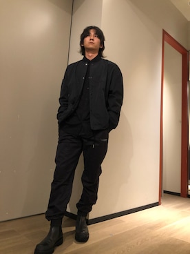 「ARMANI EXCHANGE（アルマーニエクスチェンジ）のアイテム（ブーツ）」を使った、428さん（メンズ・173cm）の冬コーディネート