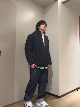 「ARMANI EXCHANGE（アルマーニエクスチェンジ）のアイテム（ダウンジャケット/コート）」を使った、428さん（メンズ・173cm）の冬コーディネート