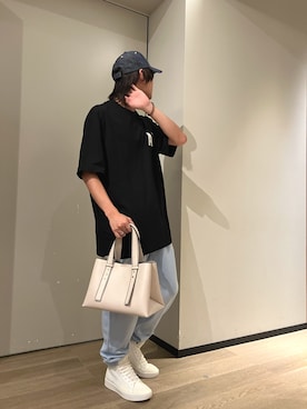 「ARMANI EXCHANGE（アルマーニエクスチェンジ）のアイテム（キャップ）」を使った、428さん（メンズ・173cm）の冬コーディネート