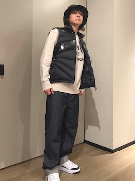 「ARMANI EXCHANGE（アルマーニエクスチェンジ）のアイテム（ハット）」を使った、428さん（メンズ・173cm）の冬コーディネート