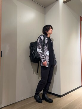 「ARMANI EXCHANGE（アルマーニエクスチェンジ）のアイテム（ブーツ）」を使った、428さん（メンズ・173cm）の冬コーディネート