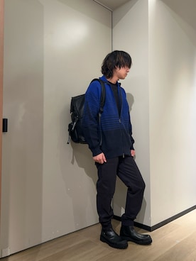 「ARMANI EXCHANGE（アルマーニエクスチェンジ）のアイテム（ブーツ）」を使った、428さん（メンズ・173cm）の冬コーディネート