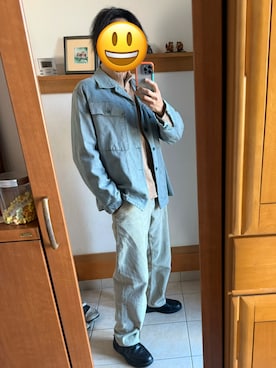 「VINTAGE（ヴィンテージ）のスイス軍 デニムジャケット（グリーンデニム）（ミリタリージャケット、グリーン系）」を使った、tak8.hさん（メンズ・174cm）の春コーディネート