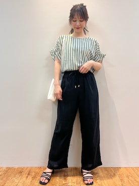 「DRESKIP（ドレスキップ）のアイテム（サンダル）」を使った、reinaさん（レディース・156cm）の夏コーディネート