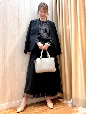 「ドレスキップ」｜「アイテム（ノーカラージャケット）」を使った、reinaさん（レディース・156cm）の冬コーディネート