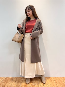「ドレスキップ」｜「アイテム（チェスターコート）」を使った、reinaさん（レディース・156cm）の秋コーディネート