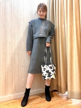「DRESKIP（ドレスキップ）のアイテム（ブーツ）」を使った、reinaさん（レディース・156cm）の冬コーディネート