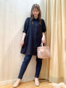 「ドレスキップ」｜「アイテム（チュニック）」を使った、reinaさん（レディース・156cm）の秋コーディネート