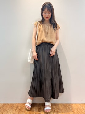「DRESKIP（ドレスキップ）のアイテム（サンダル）」を使った、reinaさん（レディース・156cm）の夏コーディネート