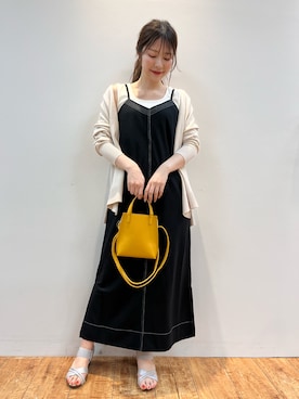 「リブタンクトップ」｜「アイテム（ワンピース/ドレス）」を使った、reinaさん（レディース・156cm）の春コーディネート