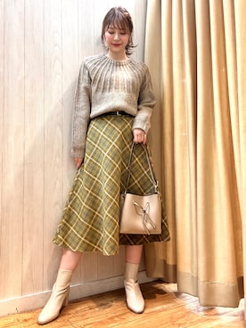 「DRESKIP（ドレスキップ）のアイテム（ブーツ）」を使った、reinaさん（レディース・156cm）の冬コーディネート