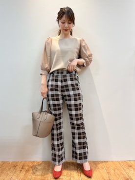 「袖ボリューム」｜「アイテム（パンプス）」を使った、reinaさん（レディース・156cm）の夏コーディネート