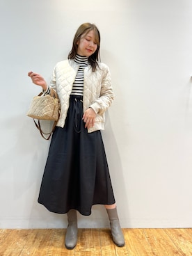 「ドッキングワンピ」｜「アイテム（ブルゾン）」を使った、reinaさん（レディース・156cm）の秋コーディネート