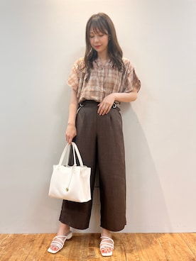 「DRESKIP（ドレスキップ）のアイテム（サンダル）」を使った、reinaさん（レディース・156cm）の夏コーディネート