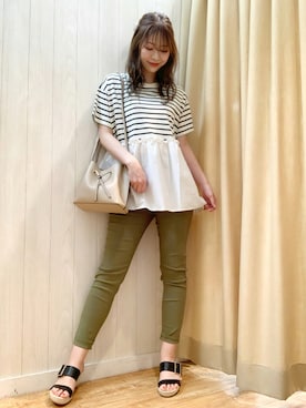 「オリーブ」｜「アイテム（サンダル）」を使った、reinaさん（レディース・156cm）の夏コーディネート