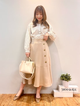 「DRESKIP（ドレスキップ）のアイテム（その他シューズ）」を使った、reinaさん（レディース・156cm）の春コーディネート