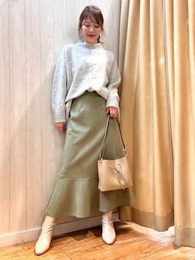 「DRESKIP（ドレスキップ）のアイテム（ブーツ）」を使った、reinaさん（レディース・156cm）の冬コーディネート