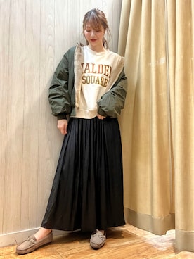 「ドレスキップ」｜「アイテム（ブルゾン）」を使った、reinaさん（レディース・156cm）の秋コーディネート