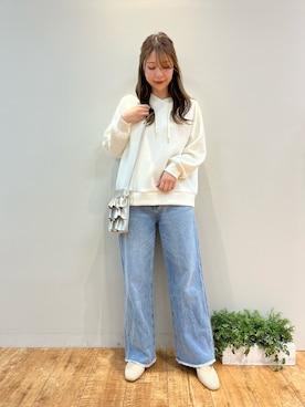 「DRESKIP（ドレスキップ）のアイテム（スウェット）」を使った、reinaさん（レディース・156cm）の春コーディネート