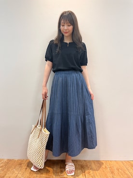 「DRESKIP（ドレスキップ）のアイテム（サンダル）」を使った、reinaさん（レディース・156cm）の夏コーディネート