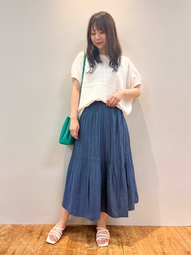 「DRESKIP（ドレスキップ）のアイテム（サンダル）」を使った、reinaさん（レディース・156cm）の夏コーディネート