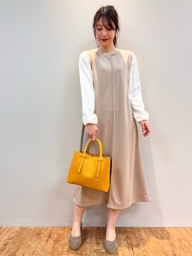 「イエローバッグ」｜reinaさん（レディース・156cm）の春コーディネート