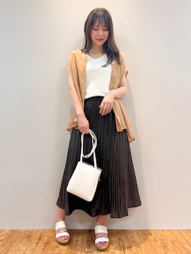 「DRESKIP（ドレスキップ）のアイテム（サンダル）」を使った、reinaさん（レディース・156cm）の夏コーディネート
