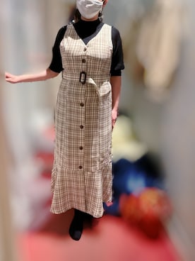 「新作」｜「アイテム（ジャンパースカート）」を使った、tsubasa harada    さん（レディース・151cm）の春コーディネート