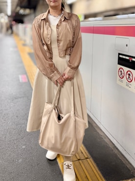「アイテム（トートバッグ）」を使った、tsubasa harada    さん（レディース・151cm）の秋コーディネート